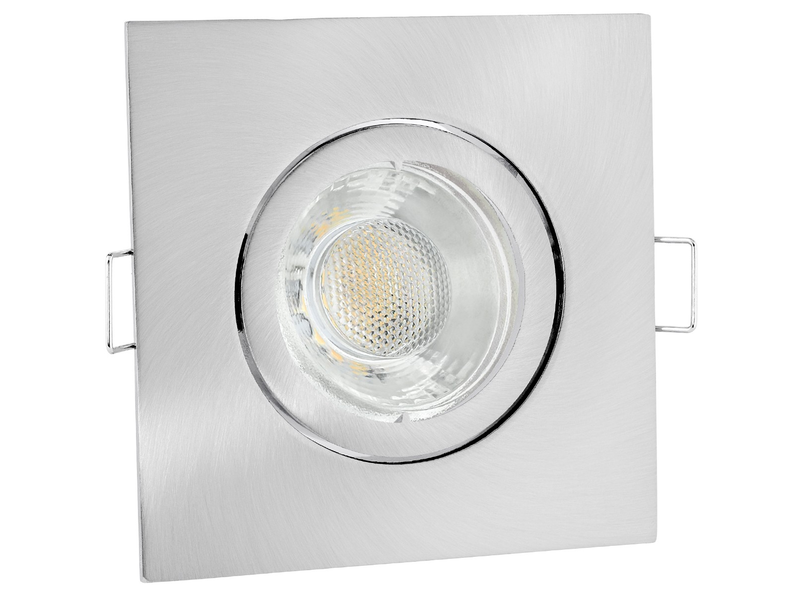 LED warmweiß - | Optik Einbaustrahler 10 Stück 230V linovum GU10 schwenkbar Edelstahl eckig 6W